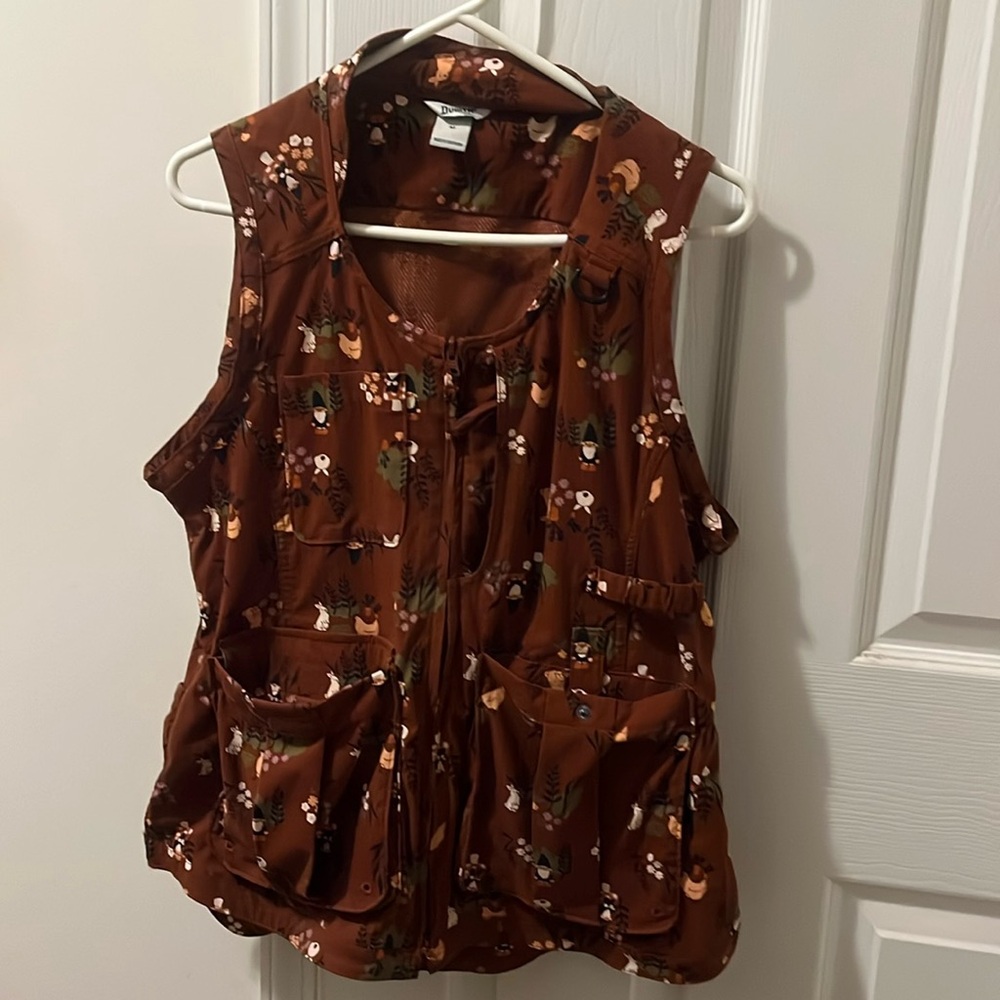 DULUTH TRADING Women's Heirloom Gardening Vest gnomes medium